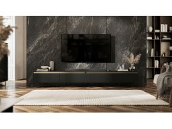 Wisząca szafka RTV Glamour SELENE Czarny Mat 280 cm