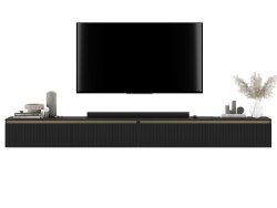 Wisząca szafka RTV Glamour SELENE Czarny Mat 280 cm