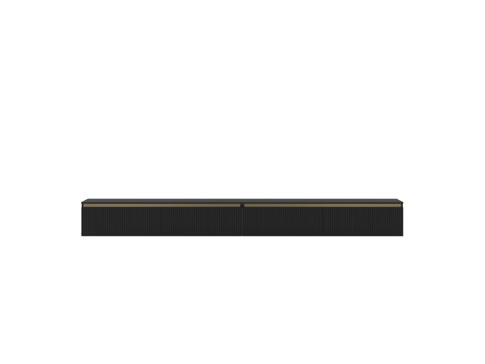 Wisząca szafka RTV Glamour SELENE Czarny Mat 280 cm