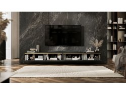 Wisząca szafka RTV Glamour SELENE Czarny Mat 280 cm