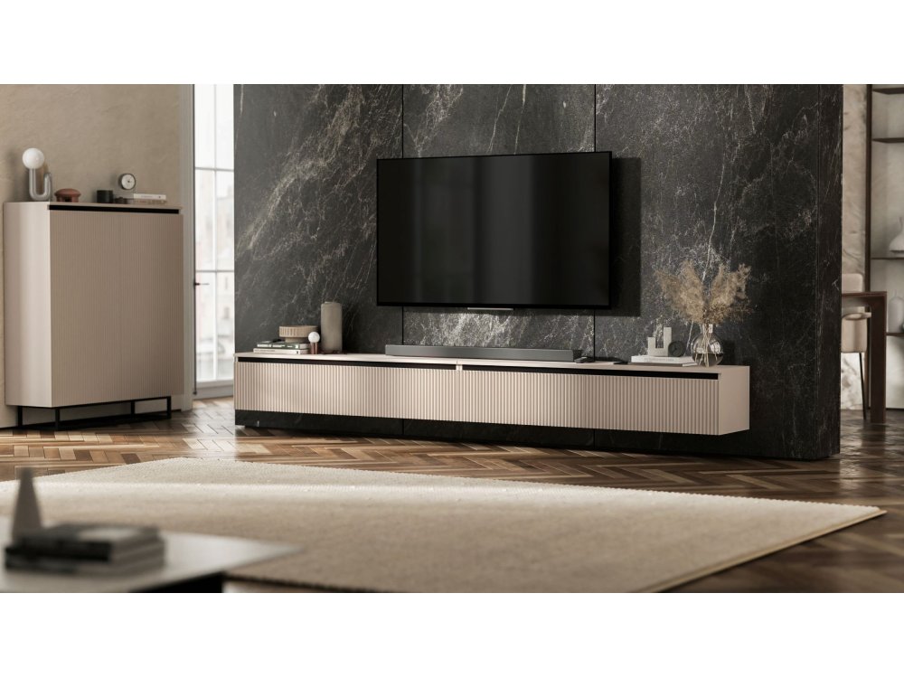 Wisząca szafka RTV Glamour SELENE Kaszmir Mat 280 cm