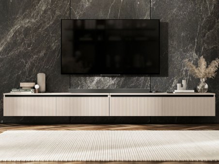 Wisząca szafka RTV Glamour SELENE Kaszmir Mat 280 cm1