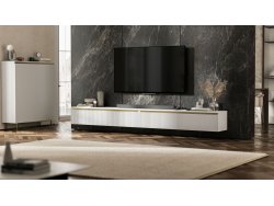 Wisząca szafka RTV Glamour SELENE Biały Mat 280 cm