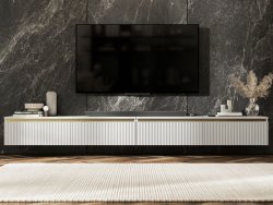 Wisząca szafka RTV Glamour SELENE Biały Mat 280 cm