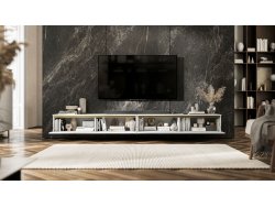 Wisząca szafka RTV Glamour SELENE Biały Mat 280 cm