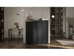 Komoda Glamour Czarny Mat 111 cm Selene, na Cokole, Dobra Cena, Sklep Online | Meble Lindner