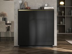 Komoda Glamour Czarny Mat 111 cm Selene, na Cokole, Dobra Cena, Sklep Online | Meble Lindner