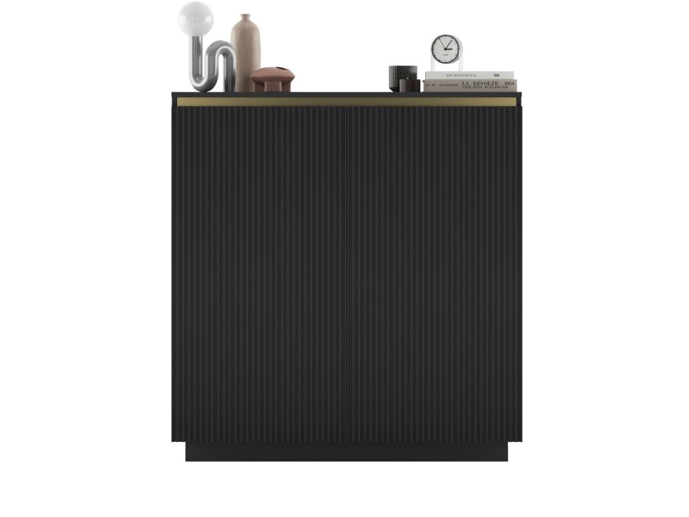 Komoda Glamour Czarny Mat 111 cm Selene, na Cokole, Dobra Cena, Sklep Online | Meble Lindner