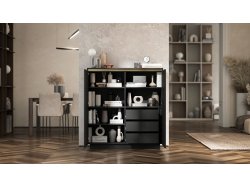 Komoda Glamour Czarny Mat 111 cm Selene, na Cokole, Dobra Cena, Sklep Online | Meble Lindner