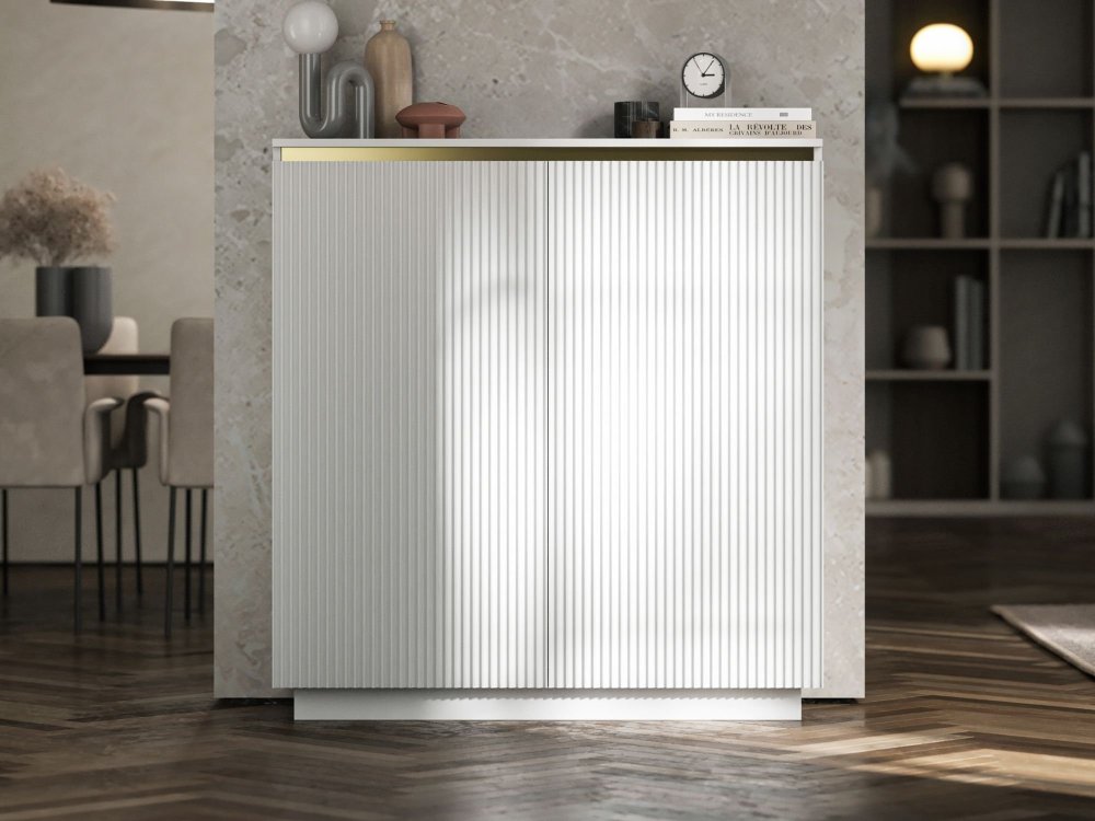 Komoda Glamour Biał Mat 111 cm Selene, na Cokole, Dobra Cena, Sklep Online | Meble Lindner