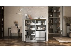 Komoda Glamour Biał Mat 111 cm Selene, na Cokole, Dobra Cena, Sklep Online | Meble Lindner