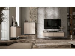 Komoda Glamour Kaszmir Mat 167 cm Selene, na Czarnej Ramie, Dobra Cena, Sklep Online | Meble Lindner