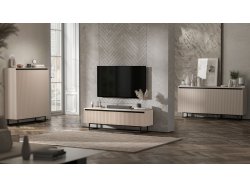 Komoda Glamour Kaszmir Mat 167 cm Selene, na Czarnej Ramie, Dobra Cena, Sklep Online | Meble Lindner