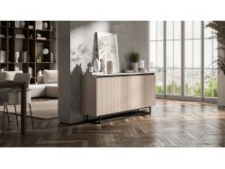 Komoda Glamour Kaszmir Mat 167 cm Selene, na Czarnej Ramie, Dobra Cena, Sklep Online | Meble Lindner