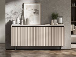 Komoda Glamour Kaszmir Mat 167 cm Selene, na Czarnej Ramie, Dobra Cena, Sklep Online | Meble Lindner