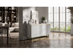 Komoda Glamour Biały Mat 167 cm Selene, na Złotej Ramie, Dobra Cena, Sklep Online | Meble Lindner