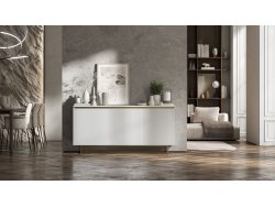 Komoda Glamour Biały Mat 167 cm Selene, na Złotej Ramie, Dobra Cena, Sklep Online | Meble Lindner