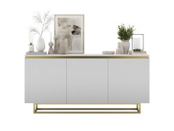 Komoda Glamour Biały Mat 167 cm Selene, na Złotej Ramie, Dobra Cena, Sklep Online | Meble Lindner