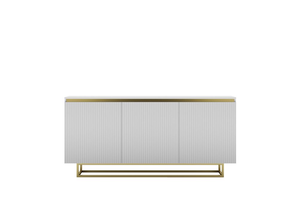 Komoda Glamour Biały Mat 167 cm Selene, na Złotej Ramie, Dobra Cena, Sklep Online | Meble Lindner