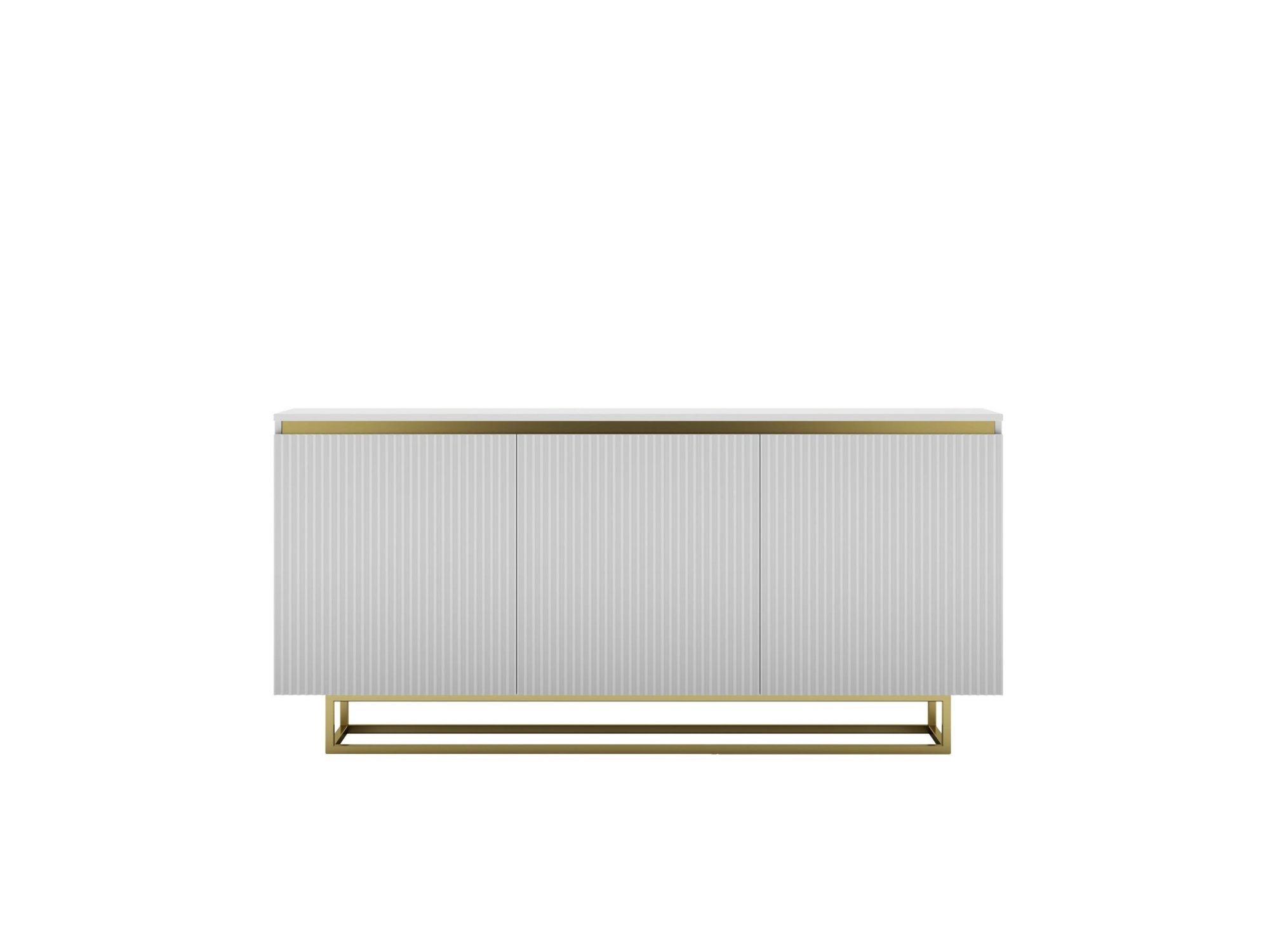 Komoda Glamour Biały Mat 167 cm Selene, na Złotej Ramie, Dobra Cena, Sklep Online | Meble Lindner