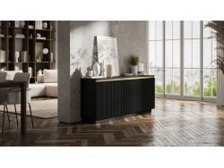 Komoda Glamour Czarny Mat 167 cm Selene, na Cokole, Dobra Cena, Sklep Online | Meble Lindner