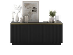 Komoda Glamour Czarny Mat 167 cm Selene, na Cokole, Dobra Cena, Sklep Online | Meble Lindner