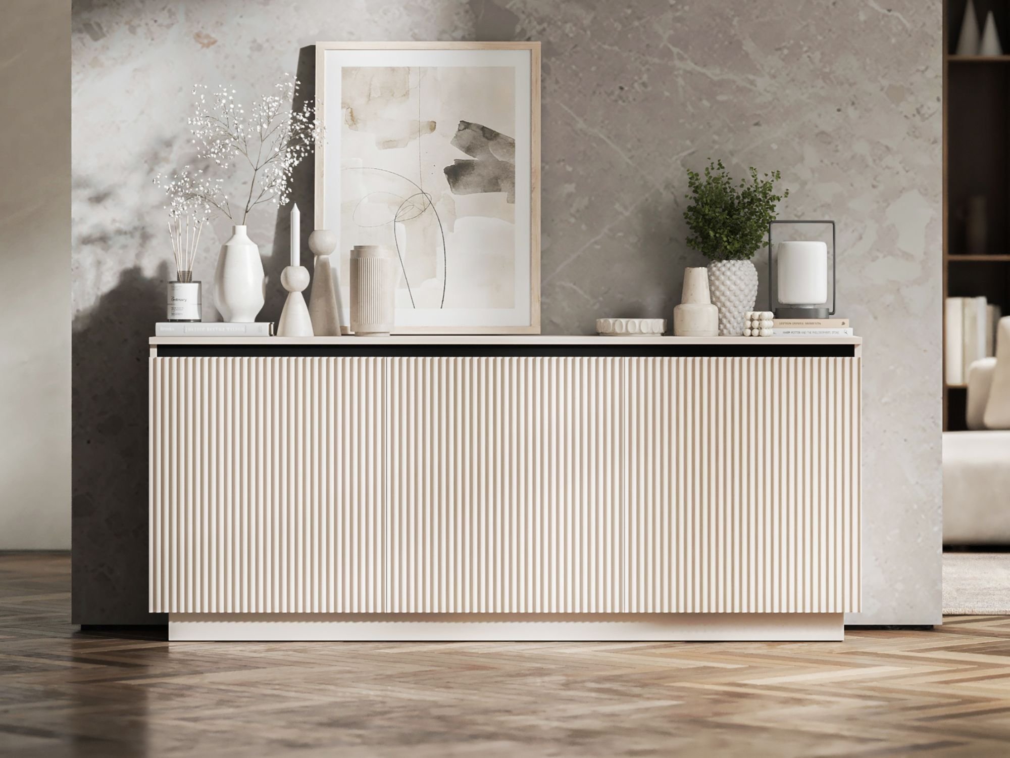 Komoda Glamour Kaszmir Mat 167 cm Selene, na Cokole, Dobra Cena, Sklep Online | Meble Lindner