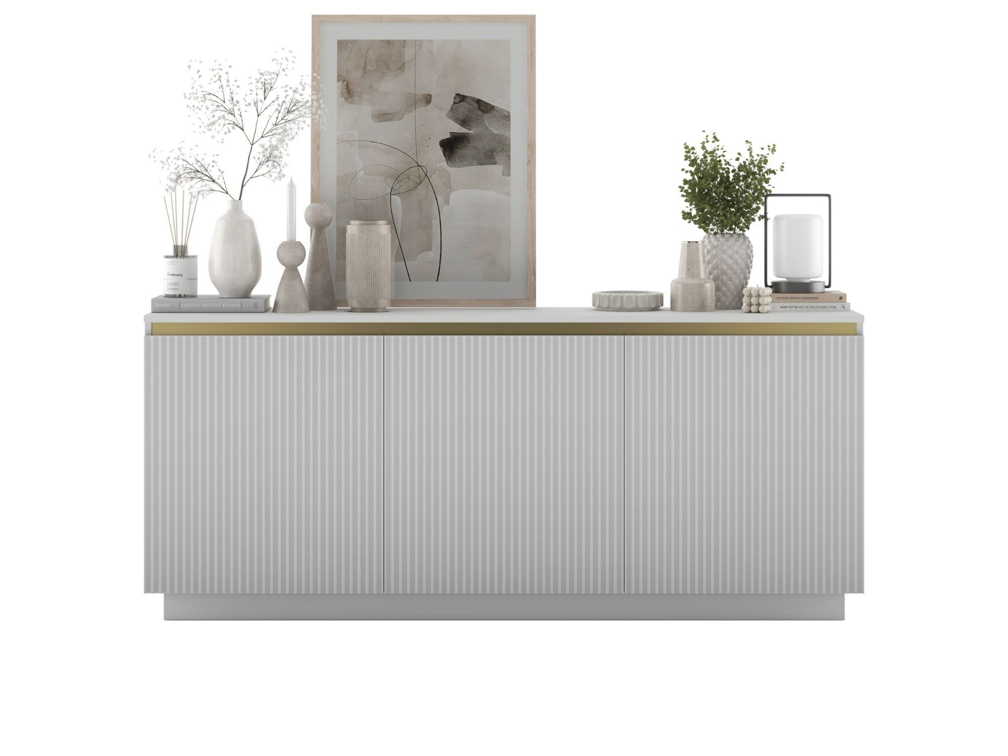 Komoda Glamour Biały Mat 167 cm Selene, na Cokole, Dobra Cena, Sklep Online | Meble Lindner