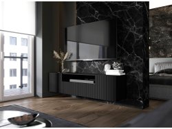 Wisząca szafka RTV Glamour ELPIS Czarny Mat 150 cm