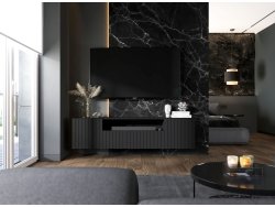 Wisząca szafka RTV Glamour ELPIS Czarny Mat 150 cm