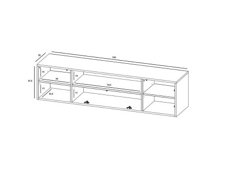 Wisząca szafka RTV Glamour ELPIS Czarny Mat 150 cm