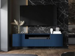 Wisząca Szafka RTV Glamour ELPIS Granatowy Mat 150 cm, Dobra Cena, Sklep Online | Meble Lindner