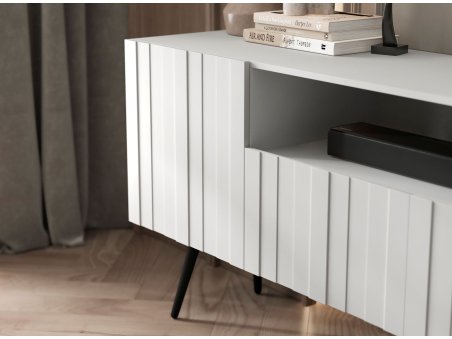 Wisząca szafka RTV Glamour ELPIS Biały Mat 150 cm