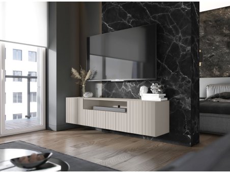 Wisząca szafka RTV Glamour ELPIS Kaszmir Mat 150 cm3