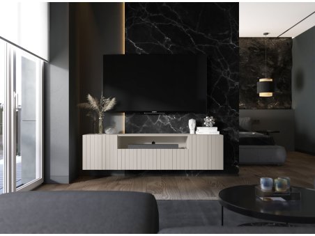 Wisząca szafka RTV Glamour ELPIS Kaszmir Mat 150 cm2