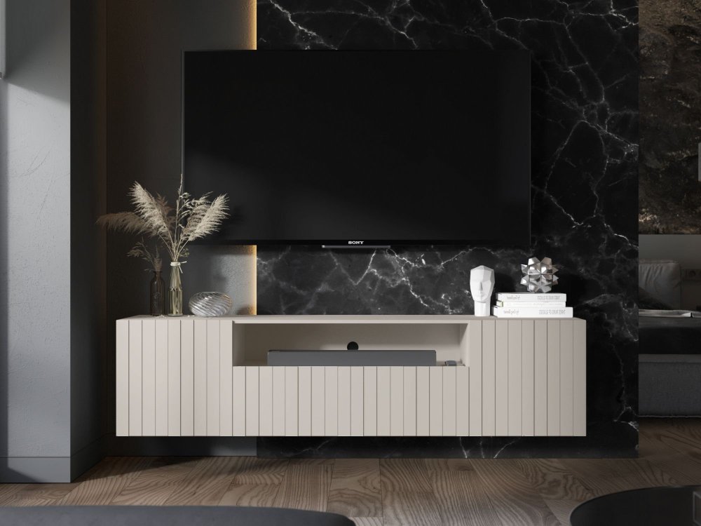 Wisząca szafka RTV Glamour ELPIS Kaszmir Mat 150 cm