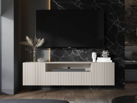 Wisząca szafka RTV Glamour ELPIS Kaszmir Mat 150 cm1