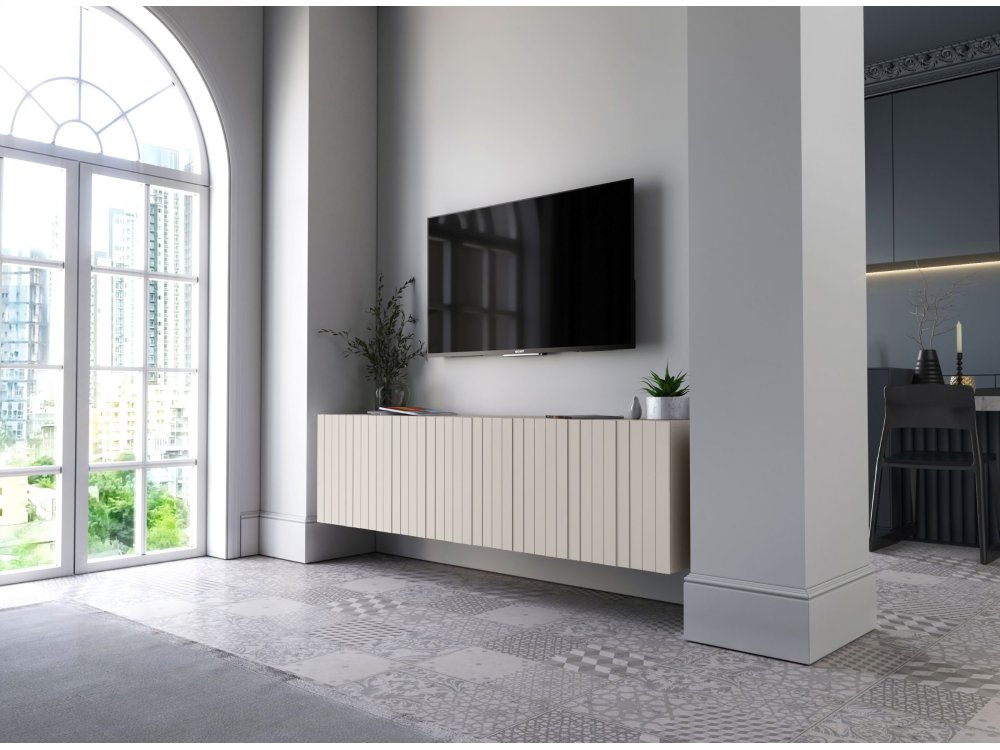 Wisząca Szafka RTV Glamour ELPIS Kaszmir Mat 150 cm, Dobra Cena, Sklep Online | Meble Lindner