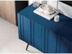 Stojąca szafka RTV Glamour ELPIS Granatowy Mat 150 cm na miedzianej ramie