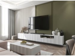 Wisząca szafka RTV Glamour ELPIS Biały Mat 150 cm