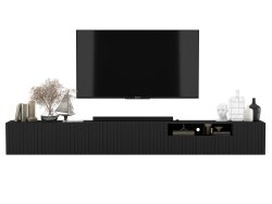 Wisząca szafka RTV Glamour ELPIS Czarny Mat 300 cm