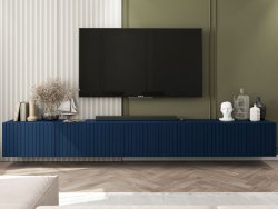 Wisząca szafka RTV Glamour ELPIS Granatowy Mat 300 cm