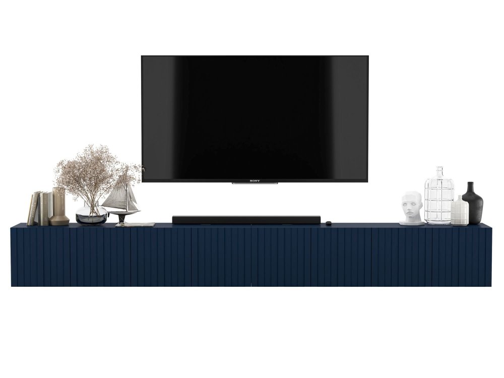 Wisząca szafka RTV Glamour ELPIS Granatowy Mat 300 cm