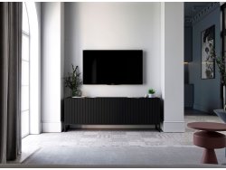 Szafka RTV Czarna Matowa, Loft, Glamour 150cm, Dobra Cena, Sklep Online