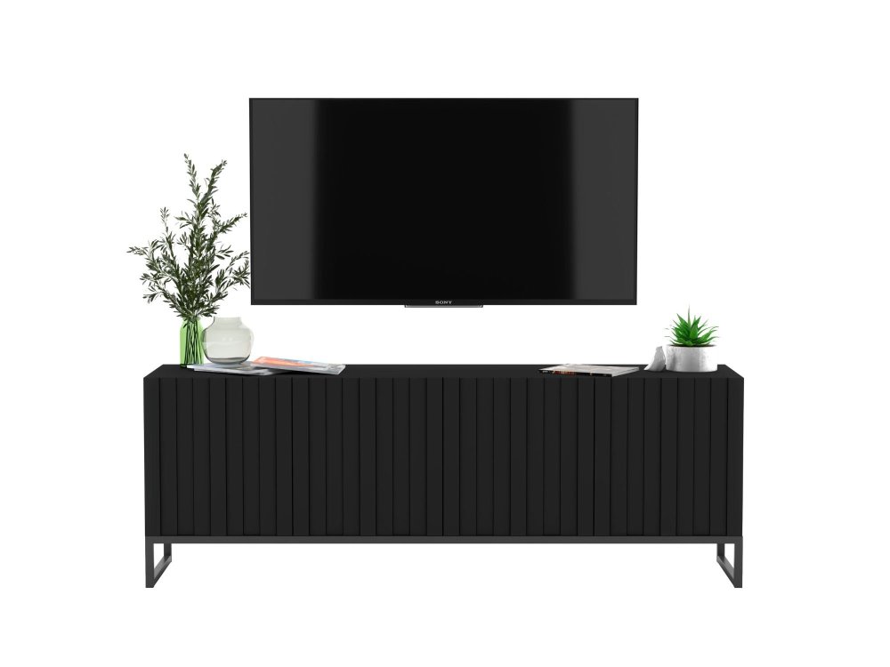 Szafka RTV Czarna Matowa, Loft, Glamour 150cm, Dobra Cena, Sklep Online