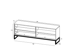 Szafka RTV Czarna Matowa, Loft, Glamour 150cm, Dobra Cena, Sklep Online