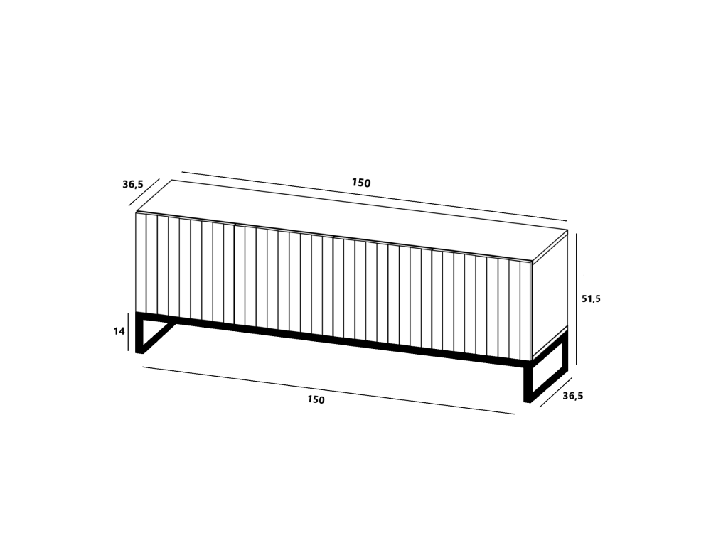 Szafka RTV Czarna Matowa, Loft, Glamour 150cm, Dobra Cena, Sklep Online
