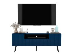 Stojąca szafka RTV Glamour ELPIS Granatowy Mat 150 cm na czarnych nóżkach