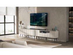 Stojąca szafka RTV Glamour ELPIS Kaszmir Mat 150 cm na czarnych nóżkach