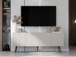 Stojąca Szafka RTV Glamour ELPIS Kaszmir Mat 150 cm na Czarnych Nóżkach, Dobra Cena, Sklep Online | Meble Lindner